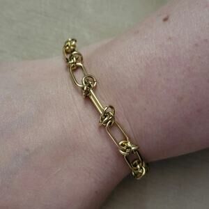 knotted link gold tone bracelet